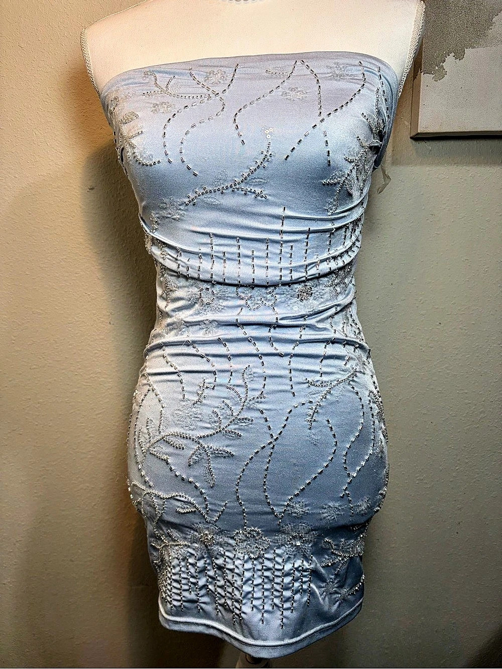 Forever 21 Blue Embellished Mini Dress Size Small NWT